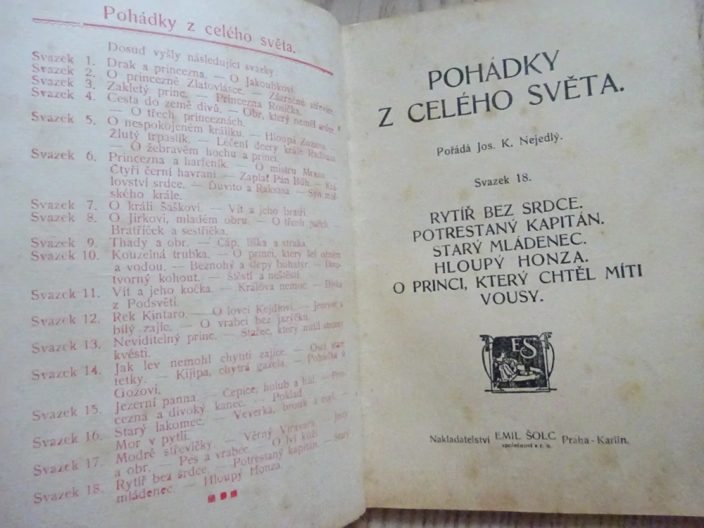 RYTÍŘ BEZ SRDCE A JINÉ, POHÁDKY Z CELÉHO SVĚTA SV. 18 (MNOHÉ FANTASY)