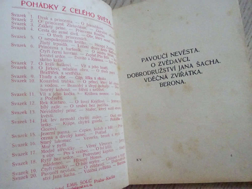 PAVOUČÍ NEVĚSTA A JINÉ, POHÁDKY Z CELÉHO SVĚTA SV. 20 (MNOHÉ FANTASY)