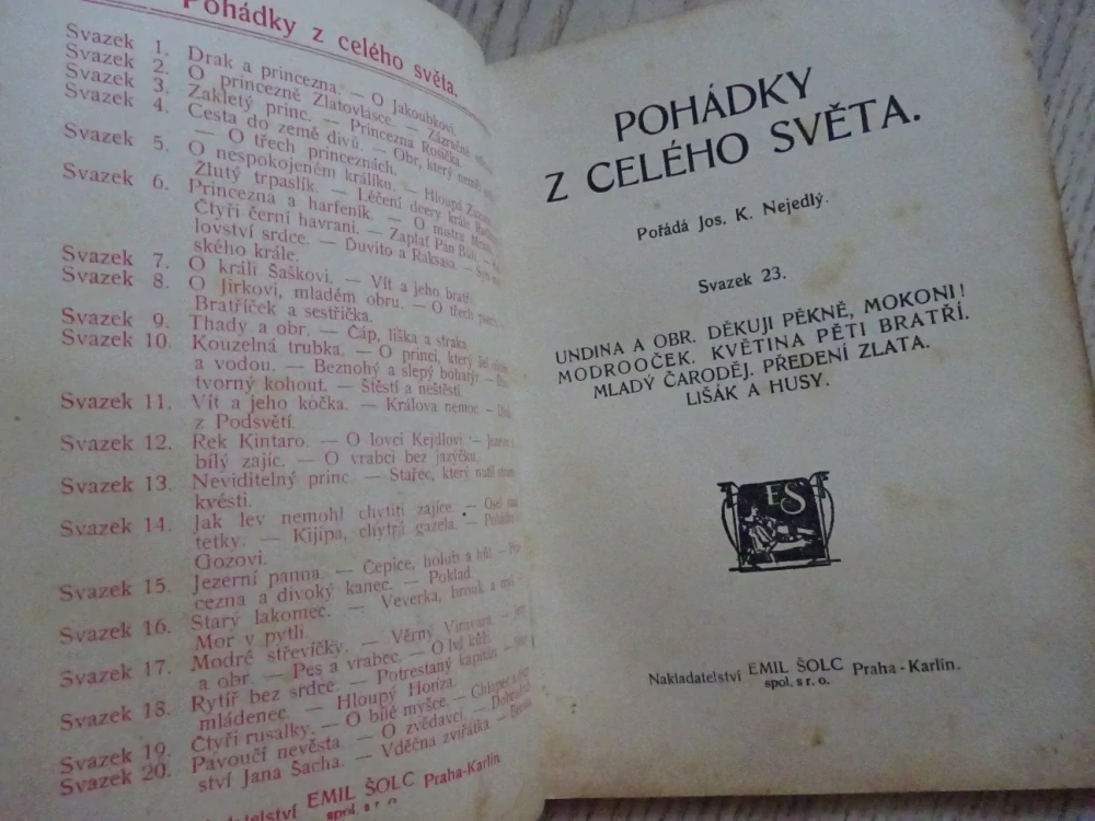 UNDINA A OBR A JINÉ, POHÁDKY Z CELÉHO SVĚTA SV. 23 (MNOHÉ FANTASY)