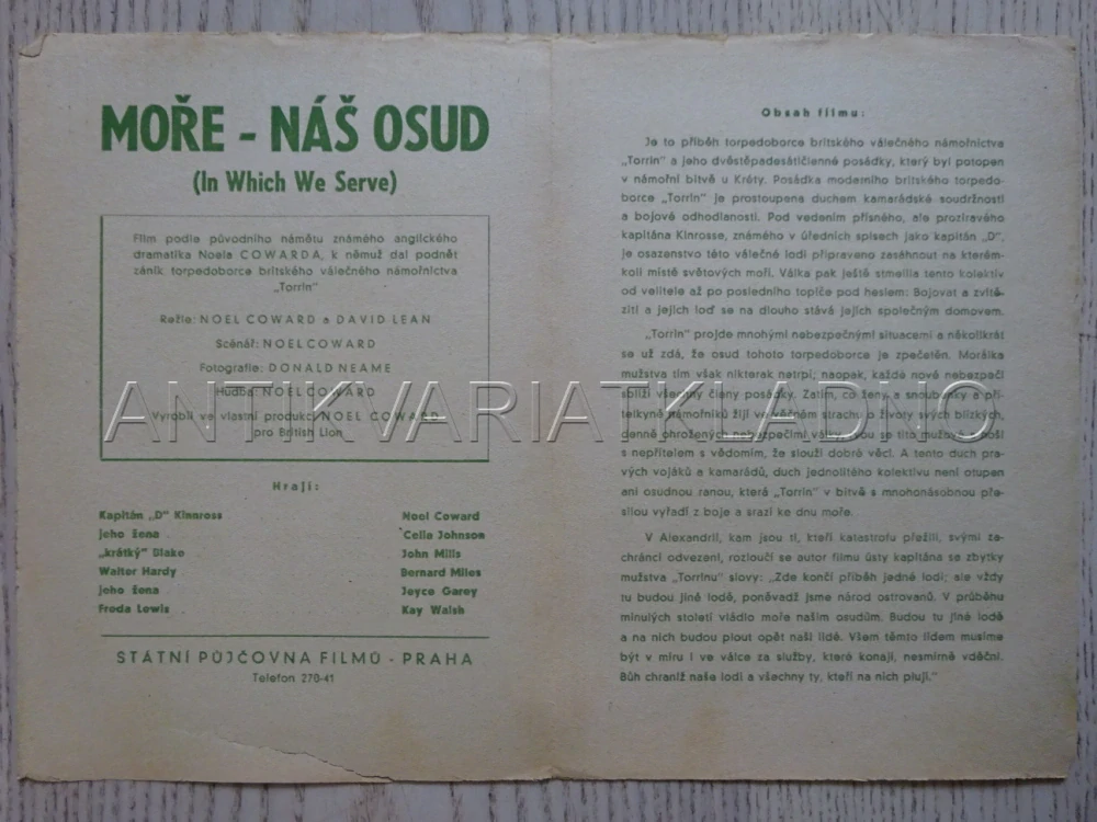 MOŘE - NÁŠ OSUD, J. MILLS, BIO PROGRAM Č. 819