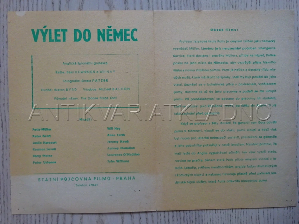 VÝLET DO NĚMEC, W. HAY, BIO PROGRAM Č. 821