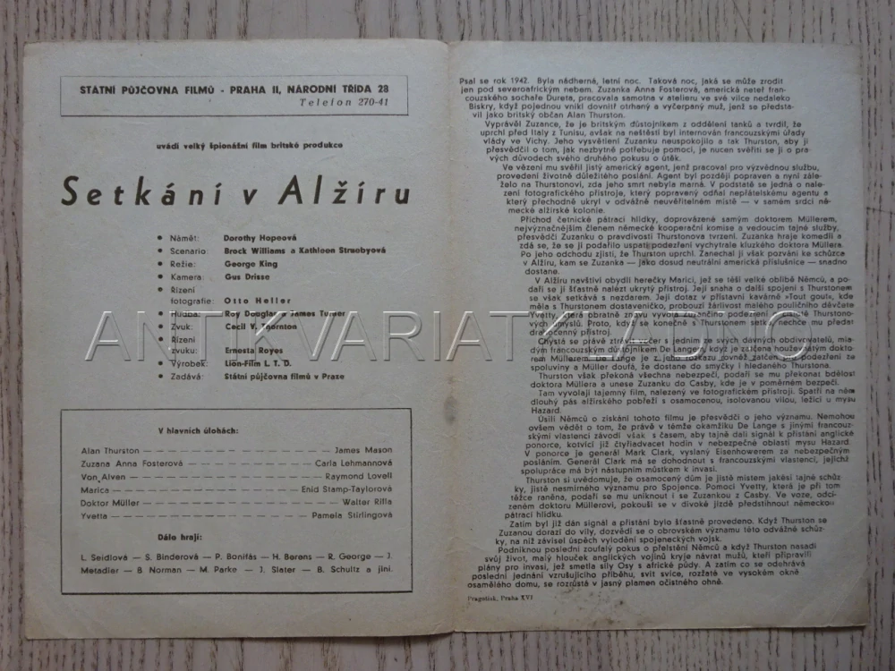 SETKÁNÍ V ALŽÍRU, J. MASON, BIO PROGRAM Č. 823