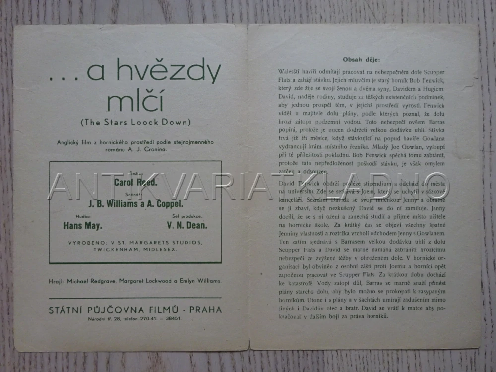 ... A HVĚZDY MLČÍ, M. REDGRAVE, BIO PROGRAM Č. 827