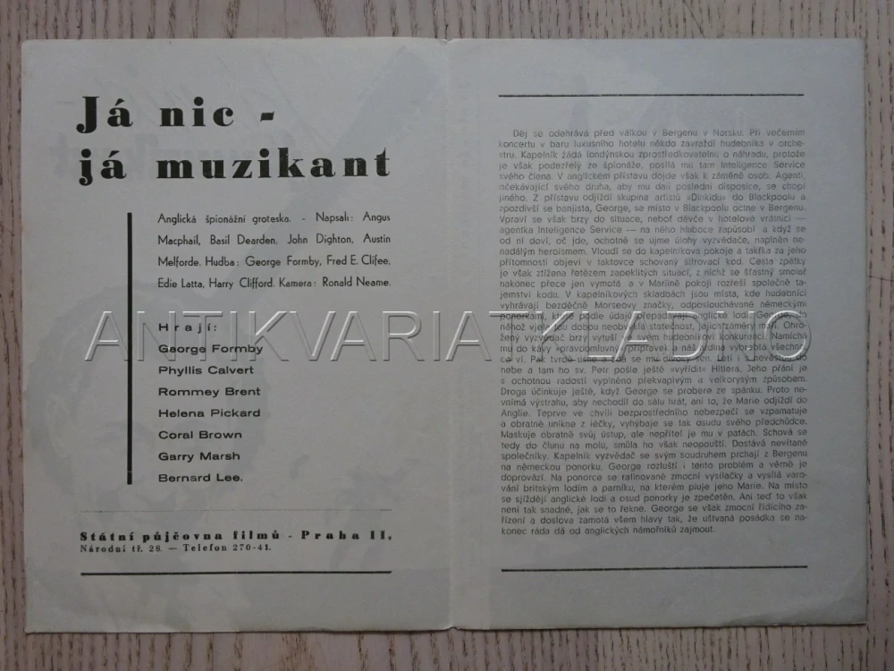 JÁ NIC - JÁ MUZIKANT, G. FORMBY, BIO PROGRAM Č. 831