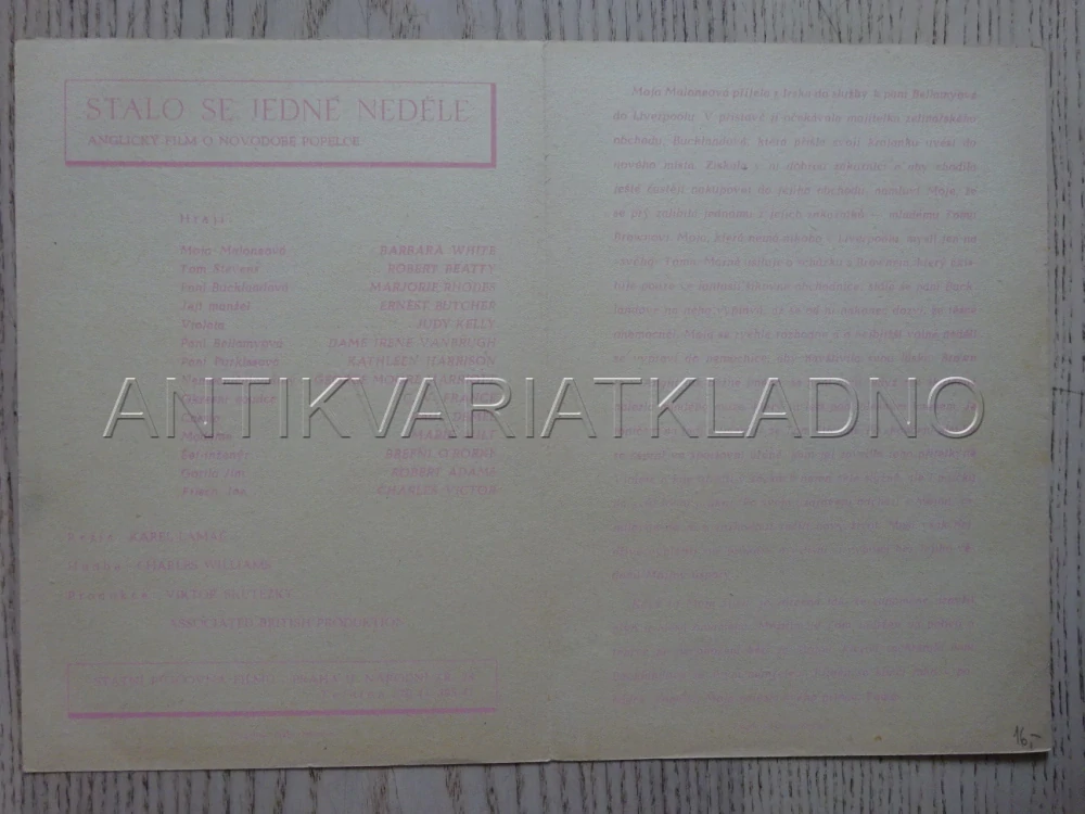 STALO SE JEDNÉ NEDĚLE, B. WHITE, BIO PROGRAM Č. 841