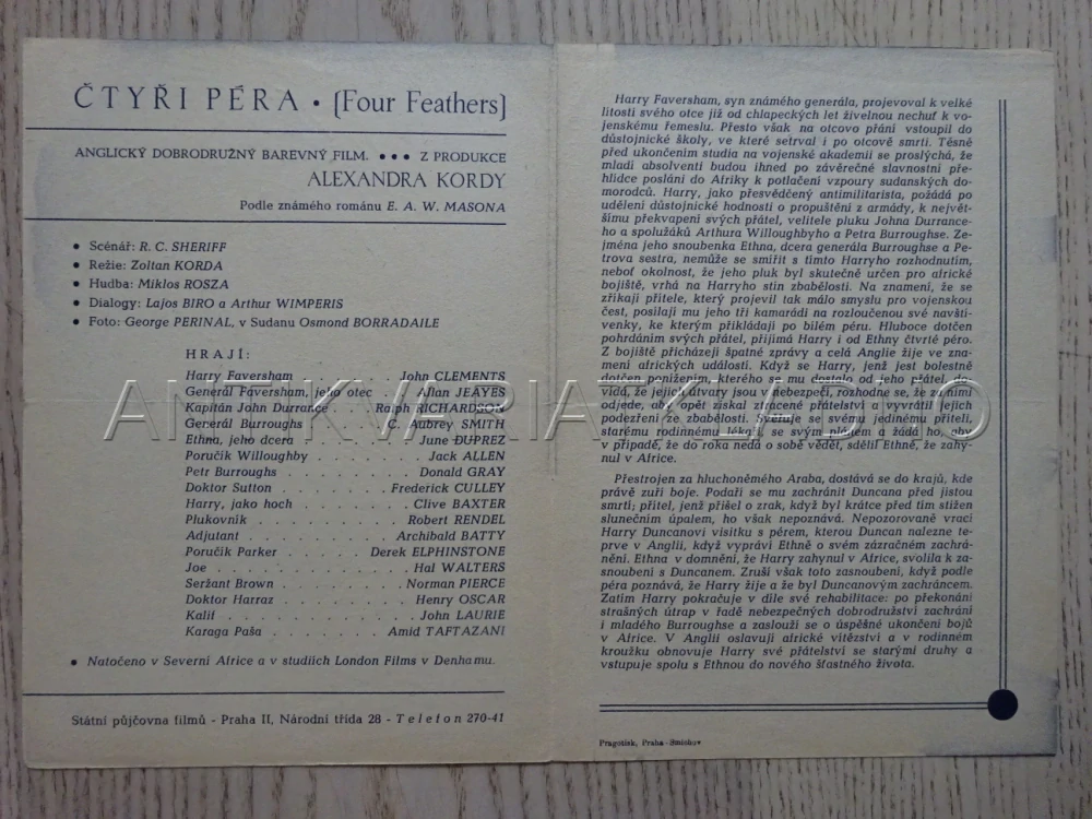 ČTYŘI PÉRA, J. CLEMENTS, BIO PROGRAM Č. 852