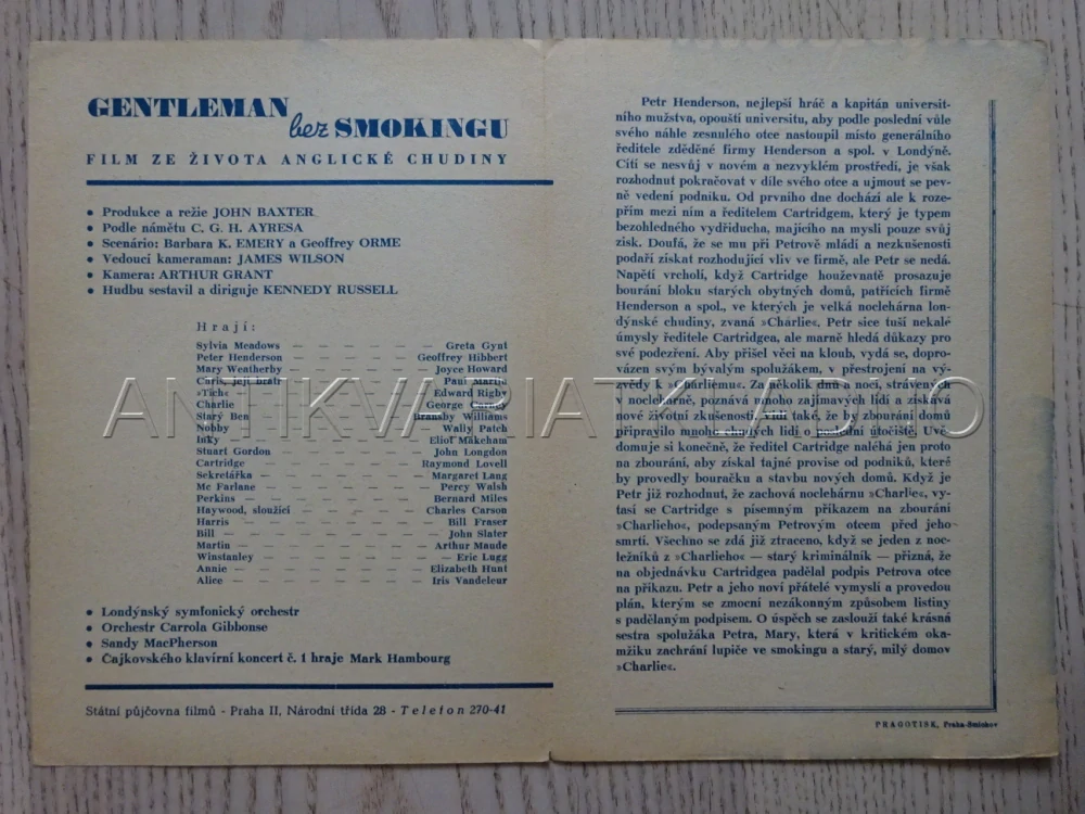 GENTLEMAN BEZ SMOKINGU, G. GYNT, BIO PROGRAM Č. 858