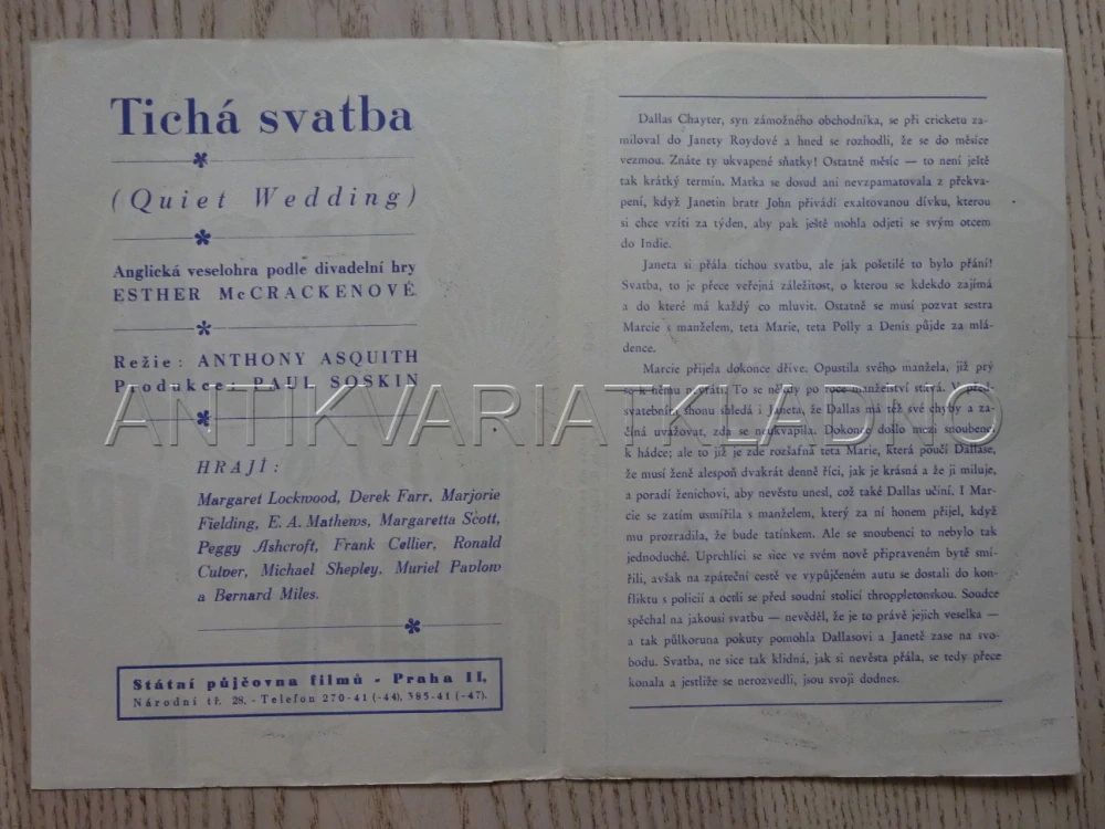 TICHÁ SVATBA, D. FARR, BIO PROGRAM Č. 860