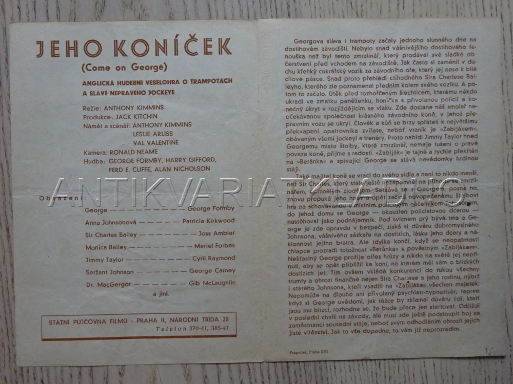 JEHO KONÍČEK, G. FORMBY, BIO PROGRAM Č. 861