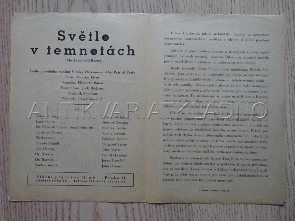 SVĚTLO V TEMNOTÁCH, R. JOHN, BIO PROGRAM Č. 866