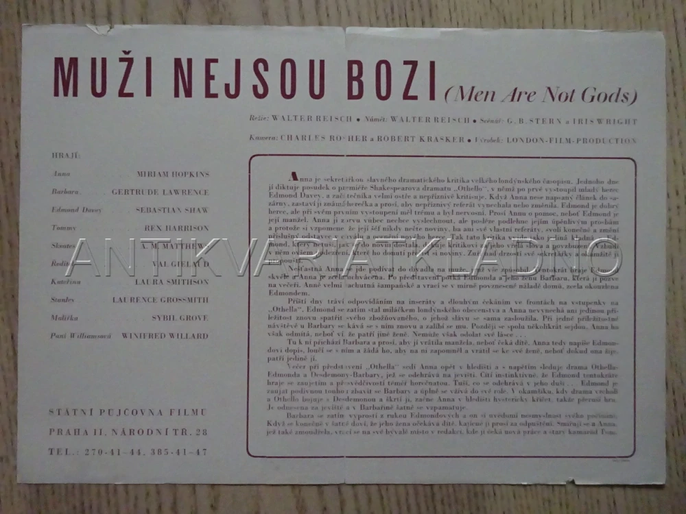 MUŽI NEJSOU BOZI, M. HOPKINS, BIO PROGRAM Č. 894