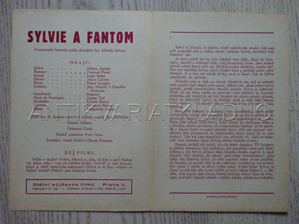 SYLVIE A FANTOM, O. JOYEUX, BIO PROGRAM Č. 923