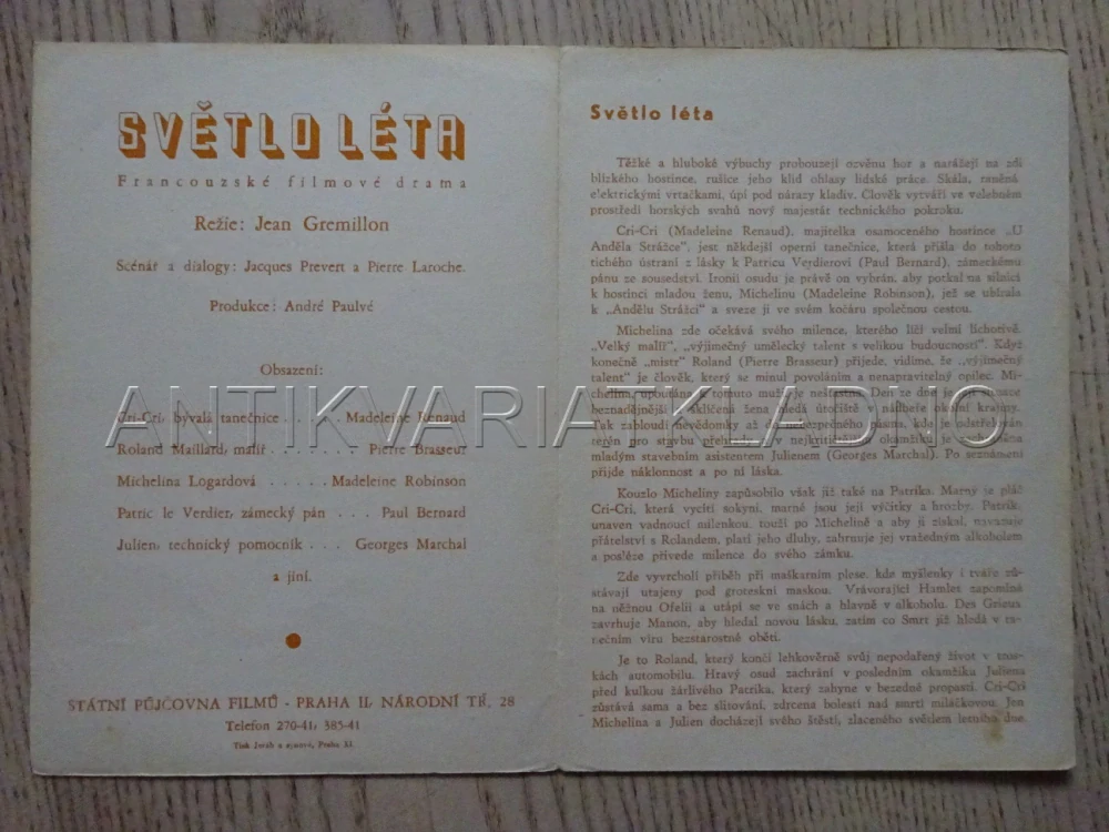 SVĚTLO LÉTA, M. RENAUD, BIO PROGRAM Č. 932