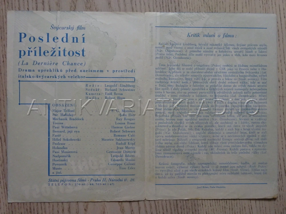 POSLEDNÍ PŘÍLEŽITOSTI, E. G. MORRISON, BIO PROGRAM Č. 937