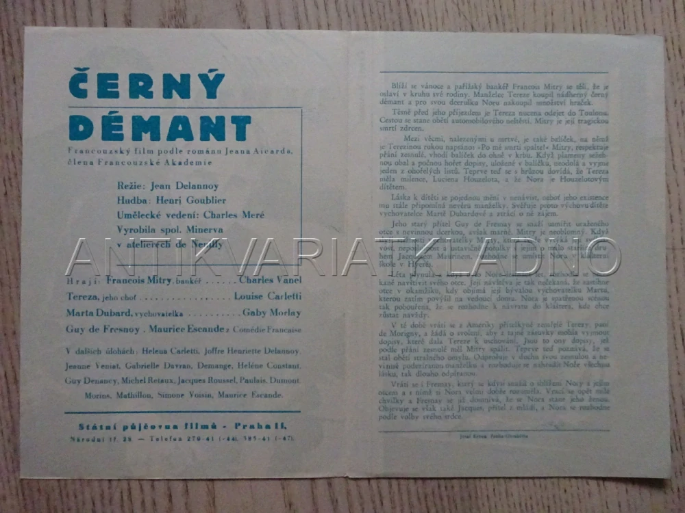 ČERNÝ DÉMANT, J. DELANNOY, BIO PROGRAM Č. 941