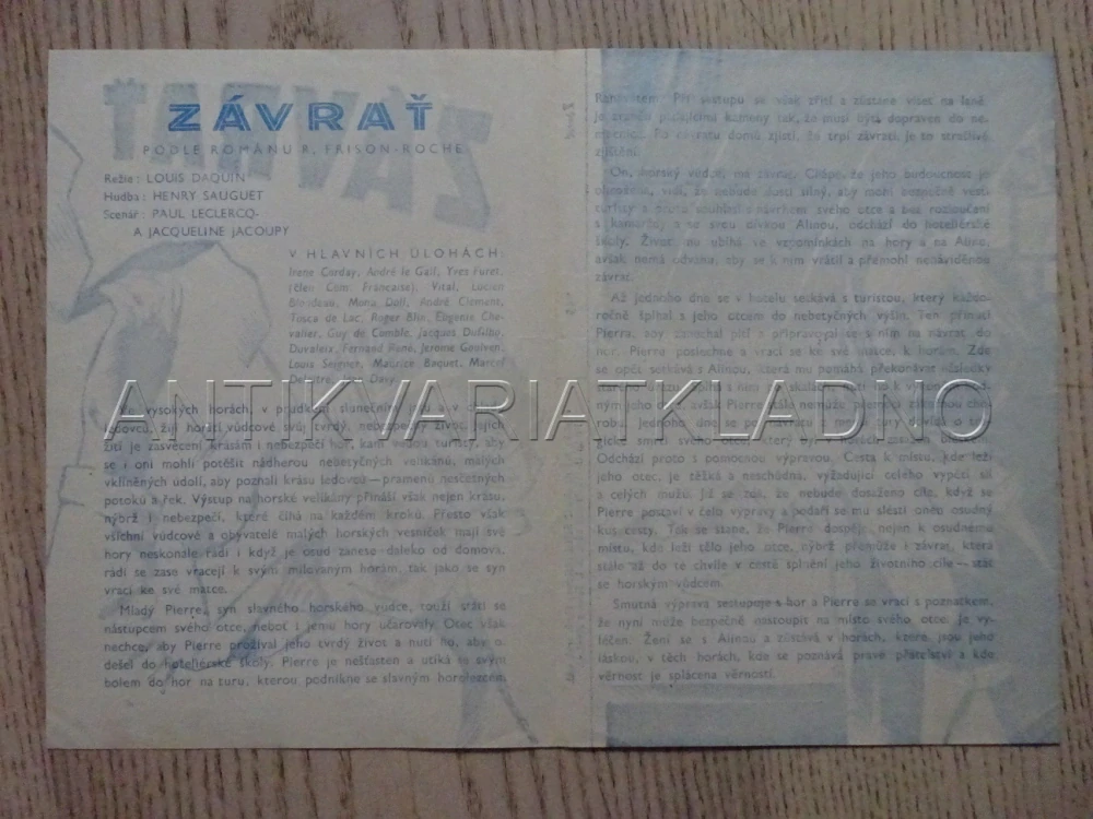 ZÁVRAŤ, A. CLEMENT, BIO PROGRAM Č. 945