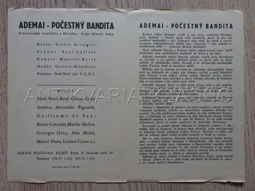 ADEMAI - POČESTNÝ BANDITA, R. GÉNIN, BIO PROGRAM Č. 948