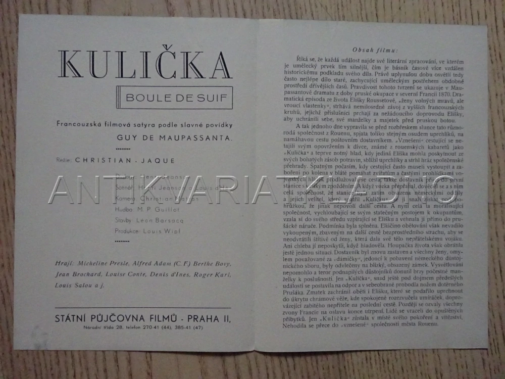 KULIČKA, H. JEANSON, BIO PROGRAM Č. 971