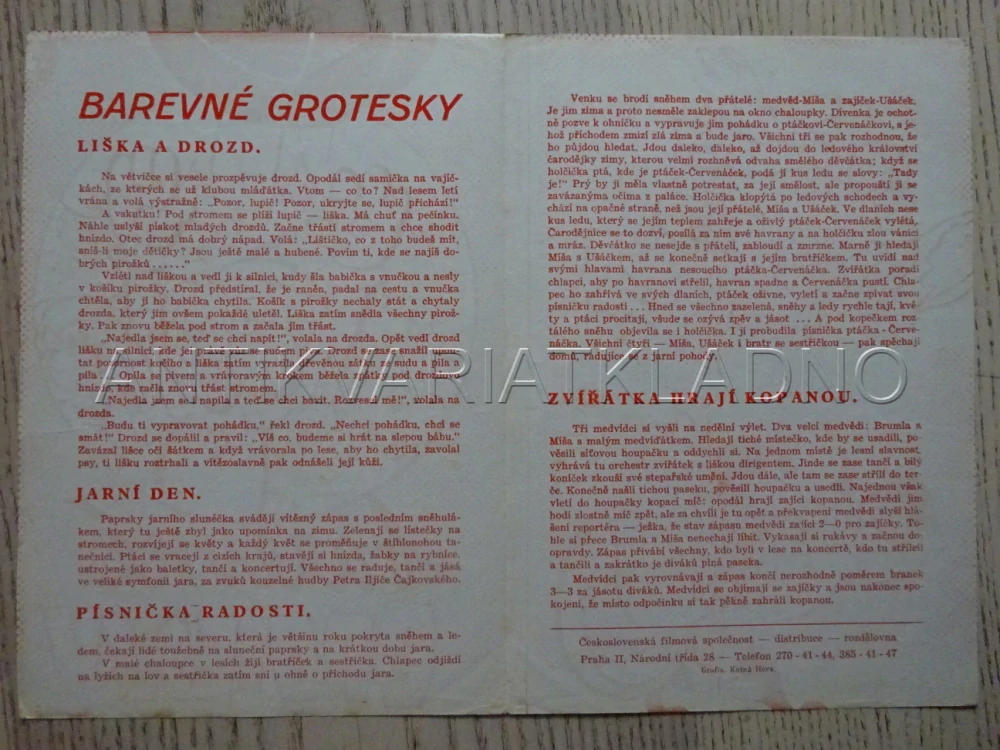 BAREVNÉ GROTESKY, BIO PROGRAM Č. 3149
