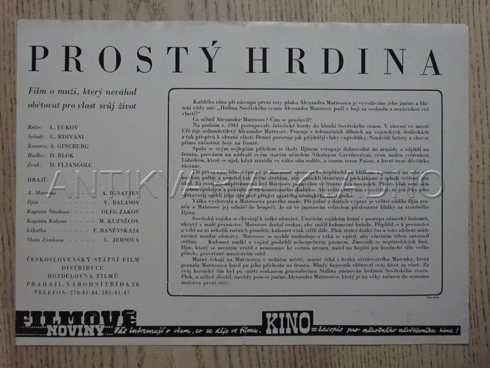 PROSTÝ HRDINA, A. IGNATJEV, BIO PROGRAM Č. 3177