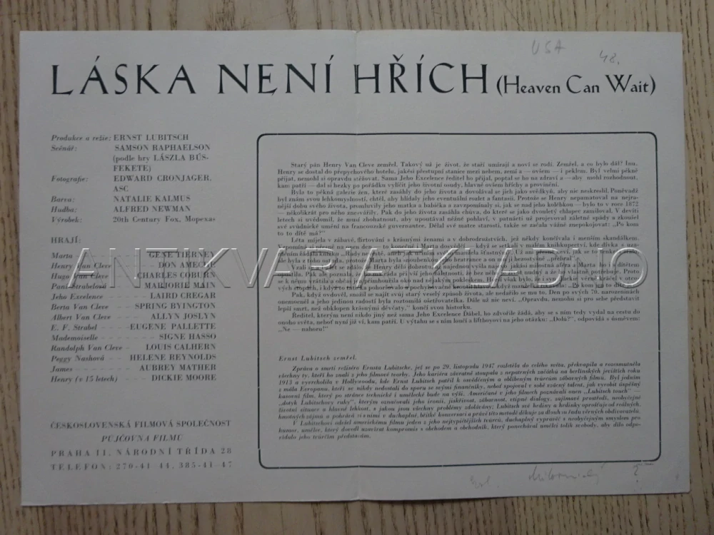 LÁSKA NENÍ HŘÍCH, G. TIERNEY, BIO PROGRAM Č. 6131