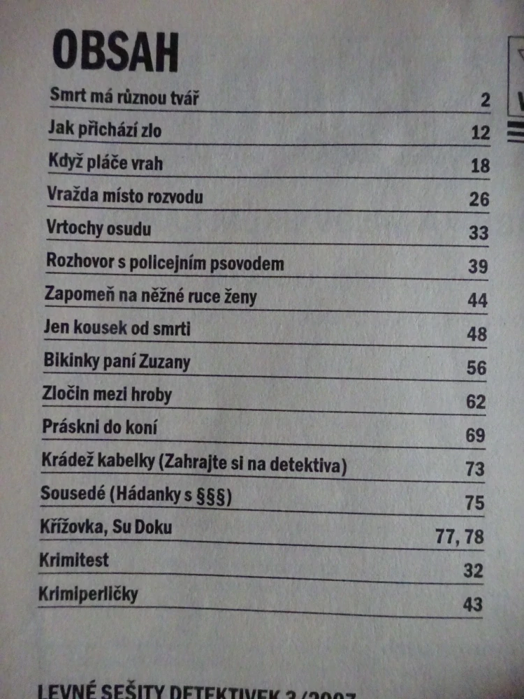 SMRT MÁ RŮZNOU TVÁŘ AJ. SKUTEČNÉ PŘÍBĚHY, 3/2007, **an