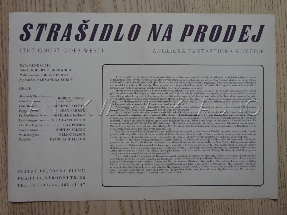 STRAŠIDLO NA PRODEJ, R. DONAT, BIO PROGRAM Č. 8107