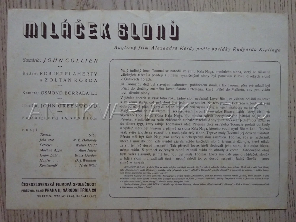 MILÁČEK SLONŮ, SABU, BIO PROGRAM Č. 8116