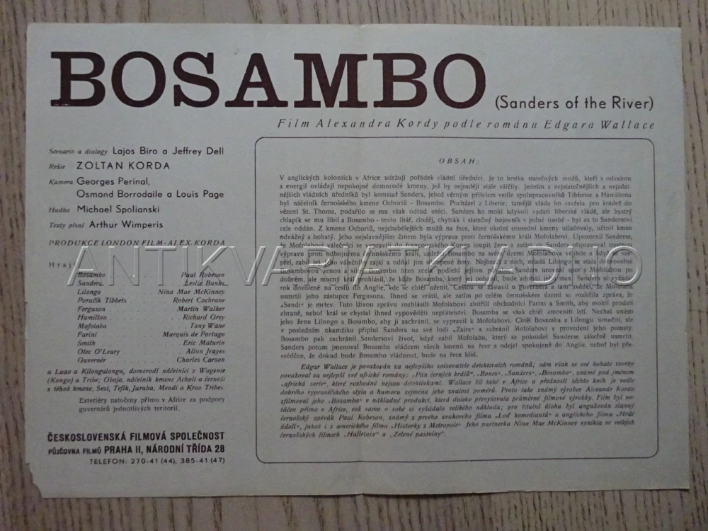 BOSAMBO, P. ROBESON, BIO PROGRAM Č. 8117