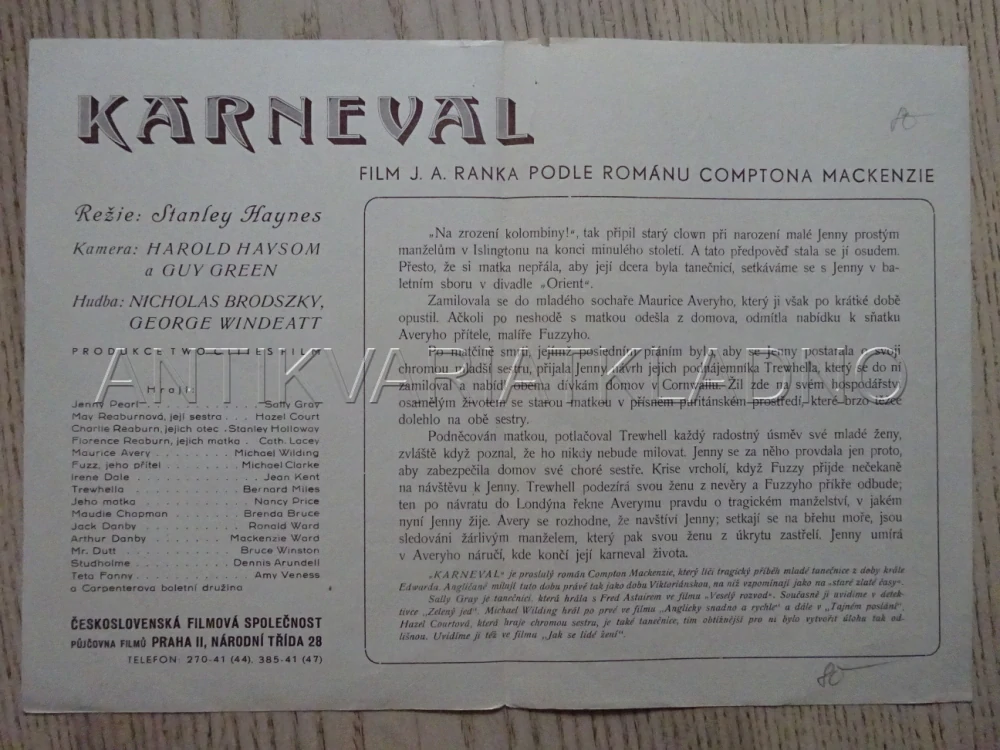 KARNEVAL, S. GRAY, BIO PROGRAM Č. 8118