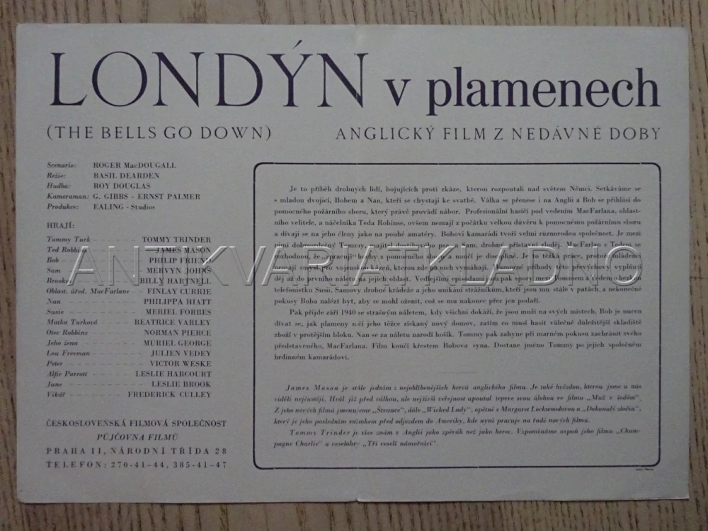 LONDÝN V PLAMENECH, J. MASON, BIO PROGRAM Č. 8119