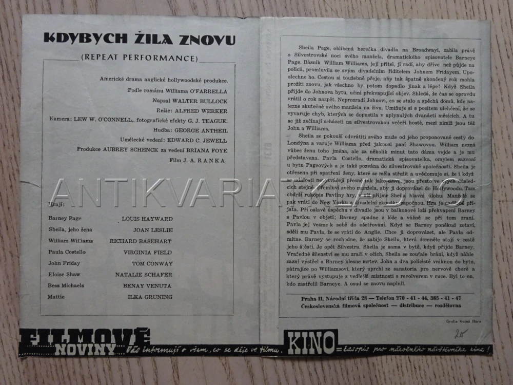 KDYBYCH ŽILA ZNOVU, J. LESLIE, BIO PROGRAM Č. 8131