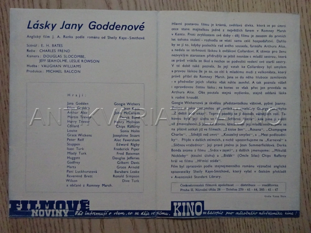 LÁSKY JANY GODDENOVÉ, G. WITHERS, BIO PROGRAM Č. 8132