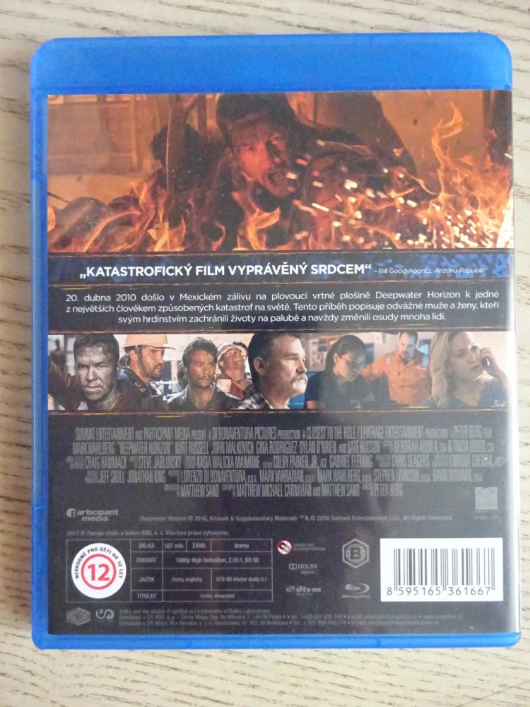 DEEPWATER HORIZON: MOŘE V PLAMENECH, BLURAY DVD FILM