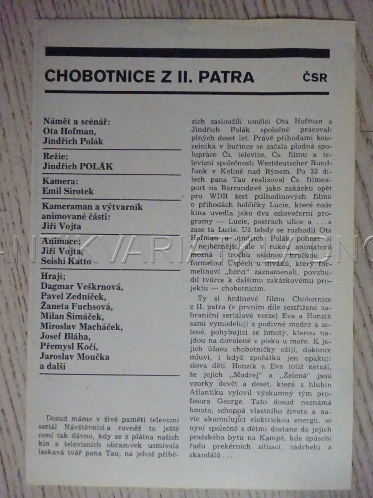 CHOBOTNICE Z II. PATRA, P. ZEDNÍČEK, FILMOVÝ LETÁK