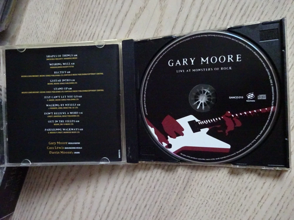 GARY MOORE, LIVE AT MONSTERS ROCK, CD HUDBA