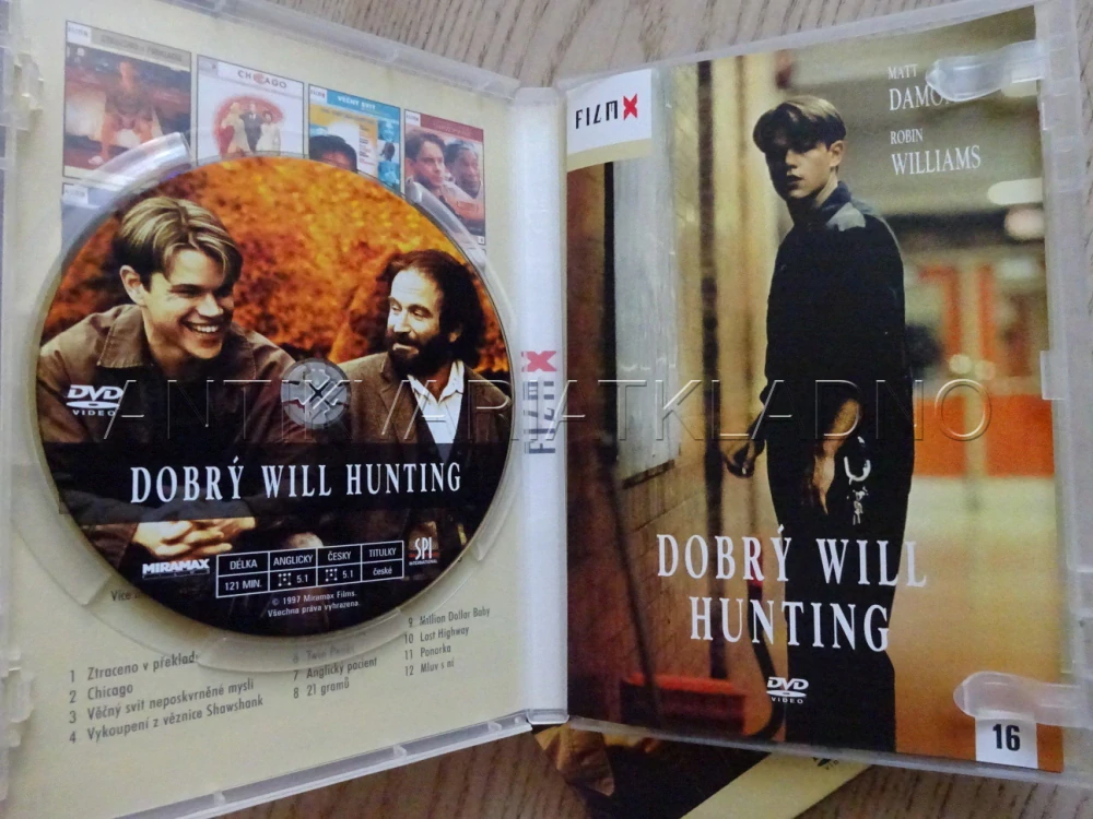 DOBRÝ WILL HUNTING, M. DAMON, R. WILLIAMS, DVD FILM