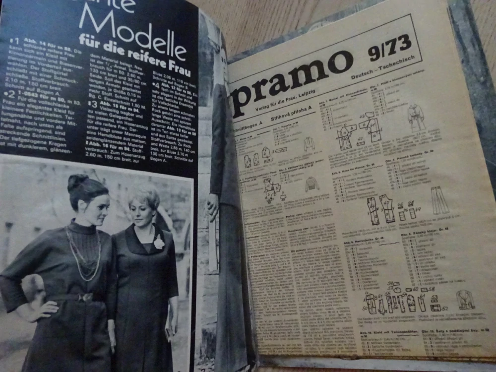 PRAMO 9/73, PRAKTISCHE MODE, MÓDA, ČASOPIS, NĚMECKY