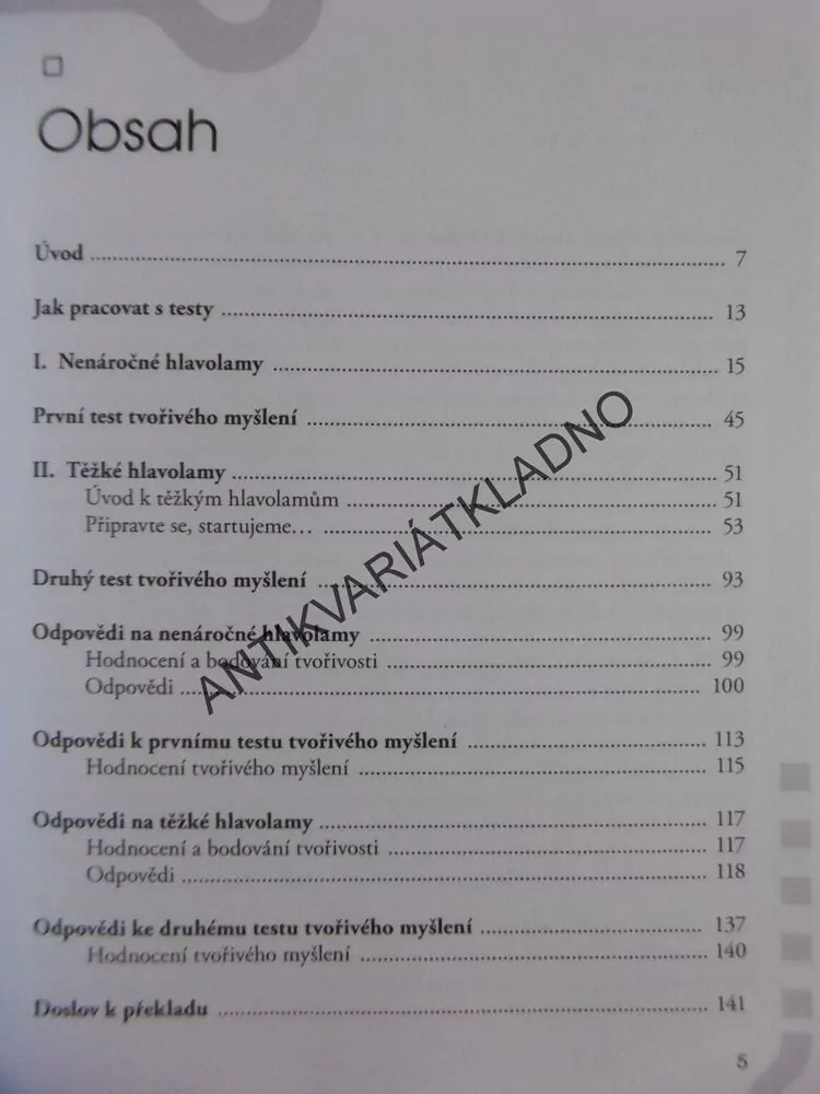 TESTY KREATIVNÍHO MYŠLENÍ, LLOYD KING