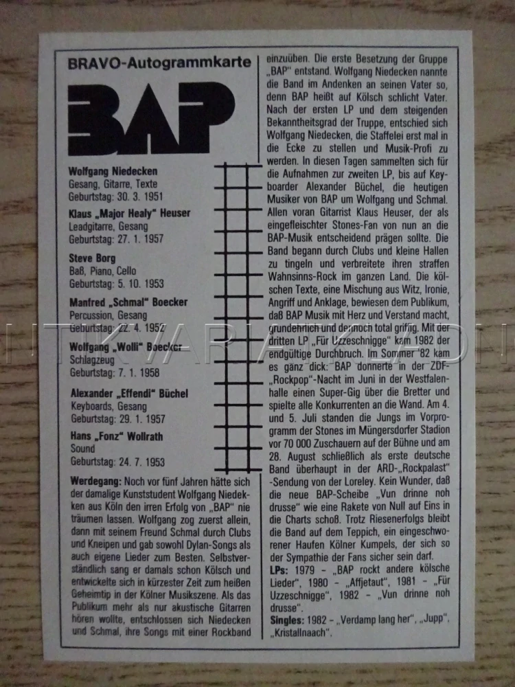 AUTOGRAM BAP, KARTIČKA BRAVO