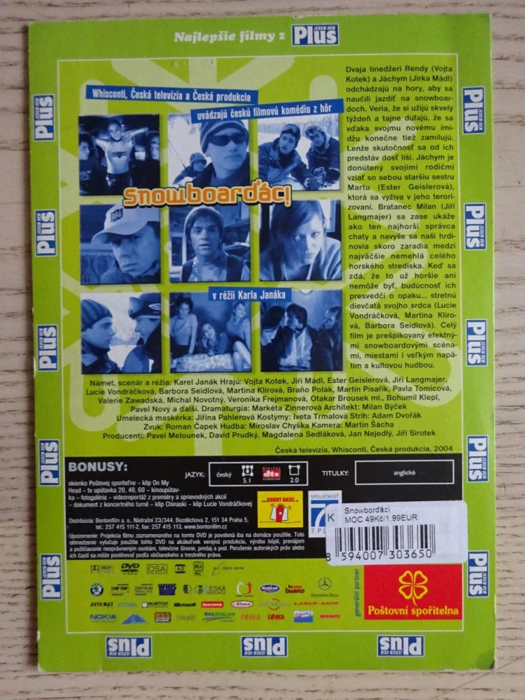 SNOWBOARĎÁCI, VYCHYTANÝ BONUSY, DVD FILM