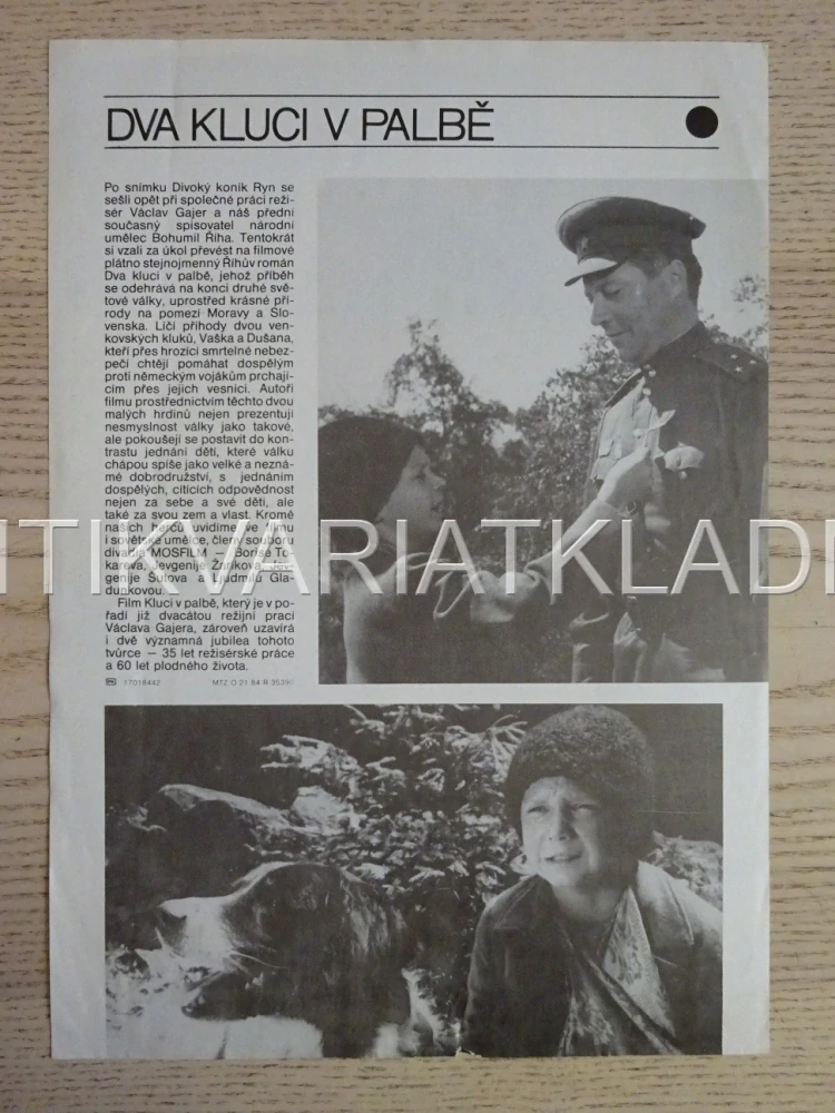 DVA KLUCI V PALBE, FOTOSKA FILM ČR 12777