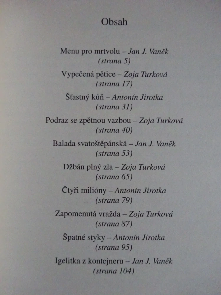 MENU PRO MRTVOLU A DALŠÍ POVÍDKY, **an