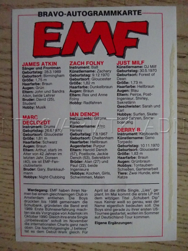 AUTOGRAM EMF, KARTIČKA BRAVO