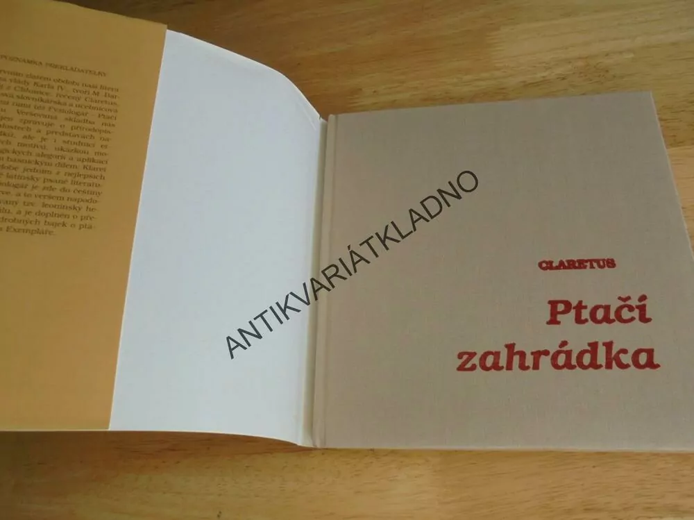 PTAČÍ ZAHRÁDKA, CLARETUS, ADOLF BORN,