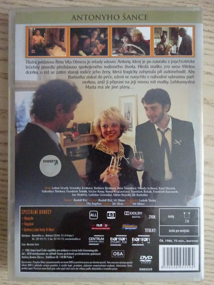 ANTONYHO ŠANCE, L. VESELÝ, V. JENÍKOVÁ, DVD FILM ČR