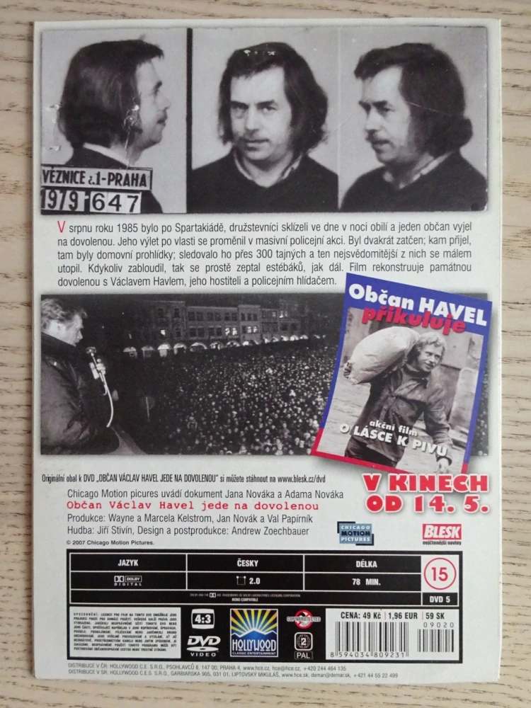 OBČAN VÁCLAV HAVEL JEDE NA DOVOLENOU, DVD FILM ČR