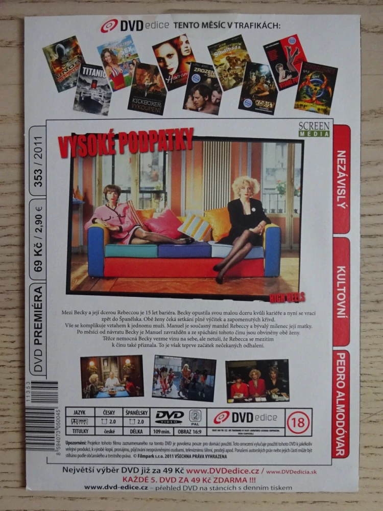 VYSOKÉ PODPATKY, P. ALMODÓVAR, DVD FILM
