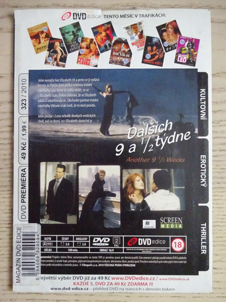 DALŠÍCH 9 A 1/2 TÝDNE, M. ROURKE, A. DE LA FONTAINE, DVD FILM
