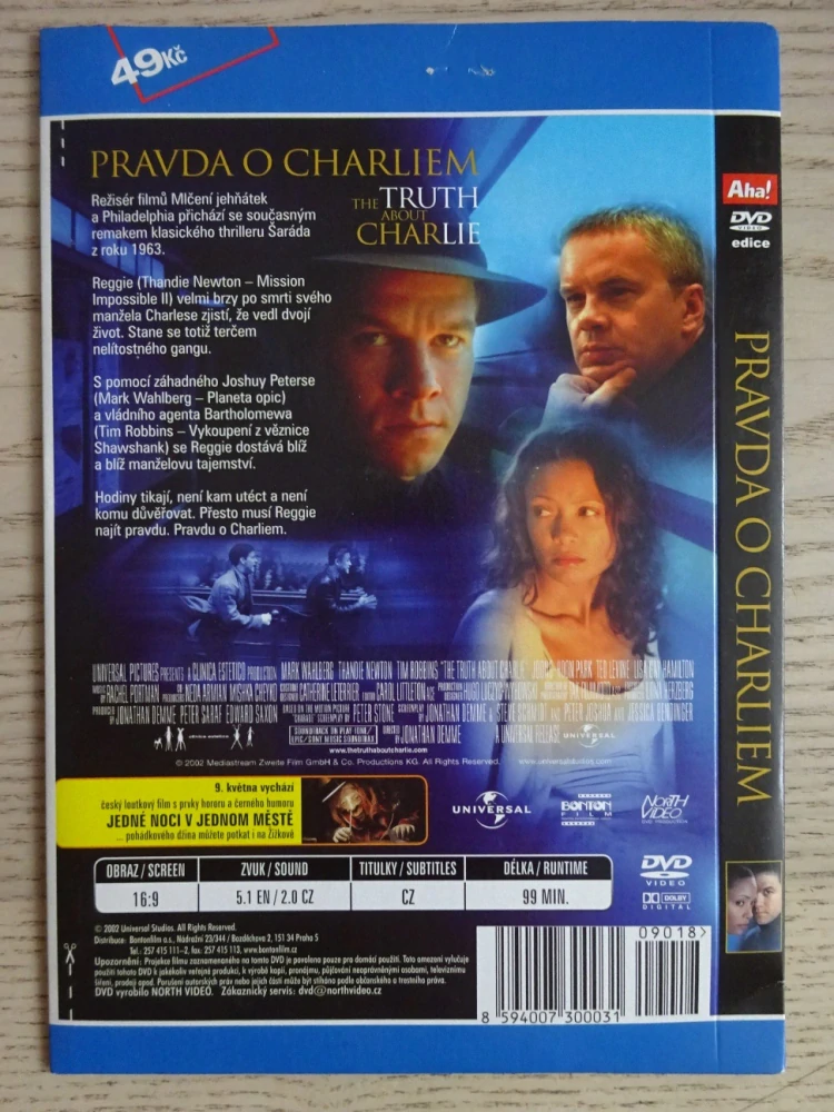 PRAVDA O CHARLIEM, M. WAHLBERG, T. ROBBINS, DVD FILM